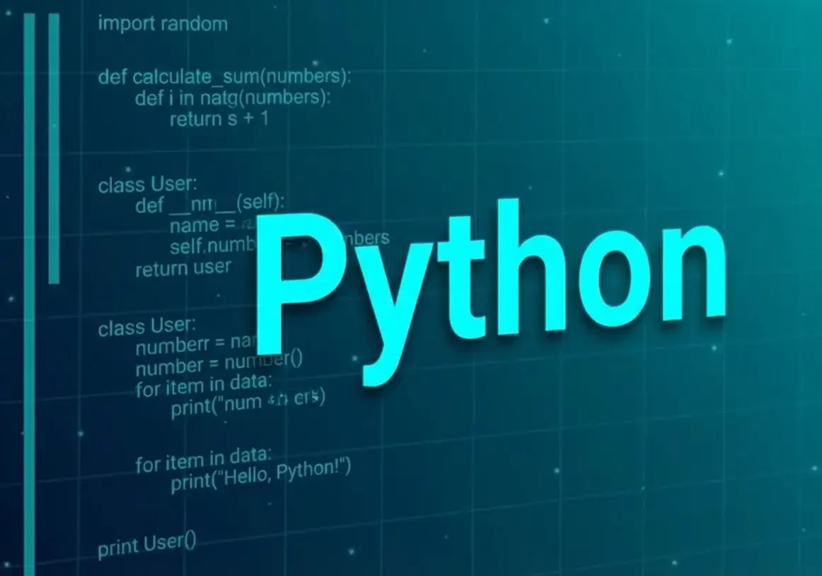 Python programming language with source code background