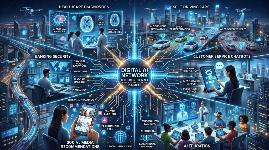 Artificial Intelligence applications in healthcare banking education and self driving cars