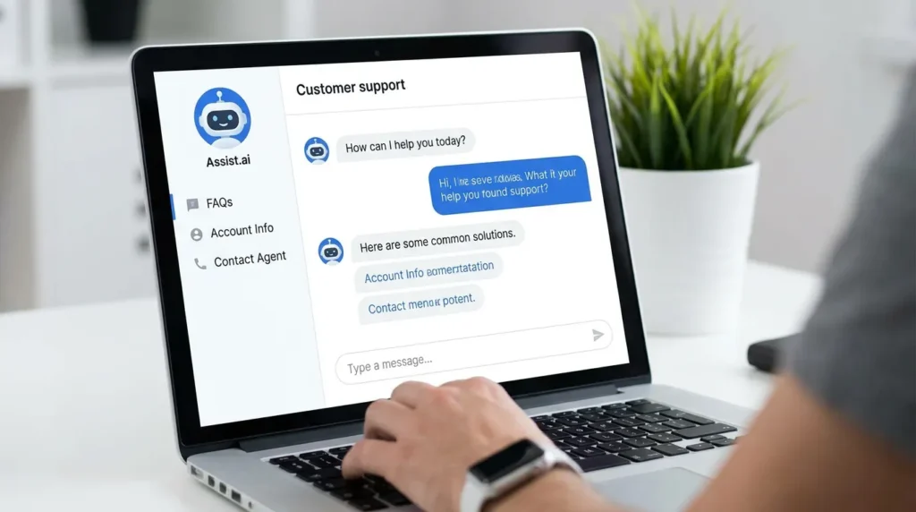 AI Chatbot यूजर के सवालों के जवाब देता हुआ